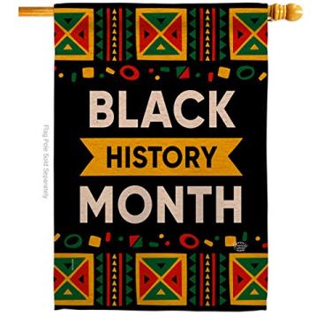 Imagem de Celebrate Black History Month House Flag - Support Cause BLM Anti-Racism Justice Revolution Movement Iquality Social - Decor Banner Small Garden Yard Gift Dual Sided Made In USA 71,2 x 101,4 cm