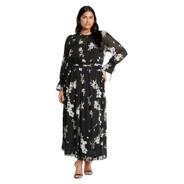 Imagem de City Chic Maxi Amira PRT feminino plus size, Floral varrido pelo vento, 54