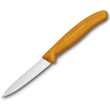 Imagem de Victorinox Faca de descascar clássica suíça de 8,25 cm com borda reta, ponta de lança, laranja, 8,25 cm