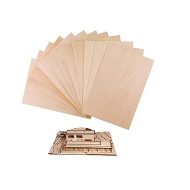 Imagem de iUoczi Pacote com 12 Folhas de Tília 1/8 X 8 X 12" Folhas Finas de Compensado para Cricut Maker Madeira Inacabada para Artesanato Faça Você Mesmo Fazer Modelos Projeto de Queima de Madeira