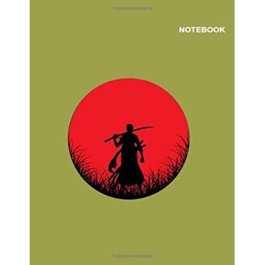 Imagem de Cartoon Rurouni Kenshin Wandering Samurai notebook For School: 110 White Pager, Classic Lined pages, 8.5 inch x 11 inch, Rurouni Kenshin Wandering Samurai Logo Notebook Cover.