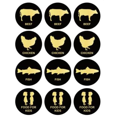 Imagem de 3,8 cm 300 peças de carne de frango e peixe para crianças adesivos removíveis para festa de comida