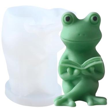 Imagem de XIAOSHUI Molde de vela de sapo animal sapo molde de vela de silicone sapo molde de fundição de resina para vela, decoração de casa, molde para fazer velas de aromaterapia, velas de gesso, artesanato
