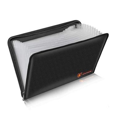 Imagem de Bolsas de documentos seguras à prova de fogo, 38,1 x 27,9 cm, resistente a fogo e água, suporte de envelope e dinheiro, fecho de zíper para proteger seu documento legal, dinheiro, joias, Fireproof Bag A4