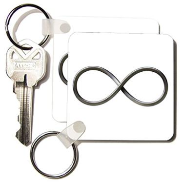 Imagem de 3dRose Símbolo do infinito em fundo branco - Chaveiros, 5,7 x 11,4 cm, conjunto de 4 (kc_24235_2)