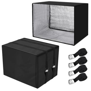 Imagem de Nkiy Quen 2 Peças 3 Camadas Capa De Ar Condicionado De Janela - 21" X 15" X 16" Capa De Isolamento Externo Ac - Capa De Proteção De Ar Condicionado À Prova D'Água Para Unidade De Janela Externa De I