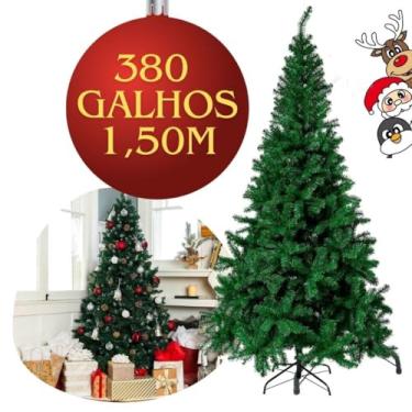 Imagem de Árvore de Natal de Luxo, 1,50m de Altura, 380 Galhos, Base de Ferro