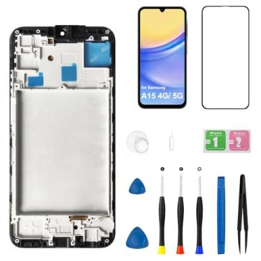 Imagem de Tela de substituição para Samsung Galaxy A15 4G/5G A156u A156m A156f S156vl Tela LCD Touch Digitalizador Montagem com Kits de Ferramentas de Reparo 16.8 cm Preto