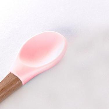 Imagem de Colher Silicone E Bambu Infantil Bebê Flexível Introdução Alimentar Re