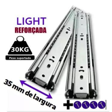 Imagem de Corrediça telescópica 30cm light trilho telescópico para gaveta de gua