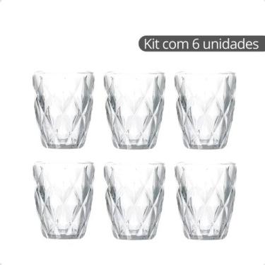 Imagem de Copos de Vidro Diamond 260ml -  Em casa tem