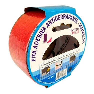Imagem de Fita De Lixa Antiderrapante Vermelho Escada E Piso 5 Metros - LOTUS