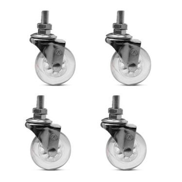 Imagem de Kit 4 Unidades Rodízio Giratório Silicone Gel 50mm Parafuso 3/8 Sem Fr