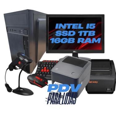 Imagem de Kit PDV Completo, Intel i5 SSD 1TB, 16GB RAM, Monitor, Leitor Código de Barras, Impressora de Etiquetas