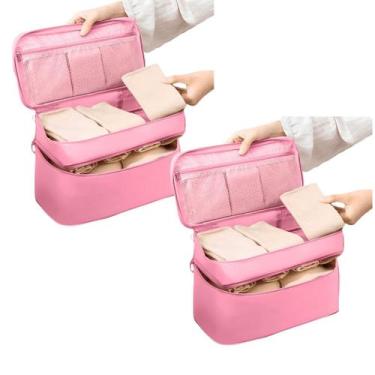 Imagem de Kit Organizador Mala Viagem Bolsa 2pç Impermeável Necessaire  Alça de 