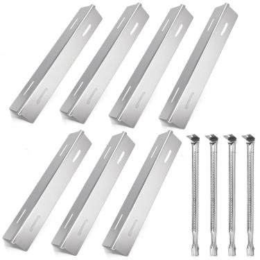 Imagem de Hiorucet Peça de substituição para grelha Naploeon Grill Rogue Series e Prestige 500, placa térmica de aço inoxidável e queimador para peças de churrasqueira a gás Napoleon P500RSIBPK-3,