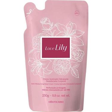 Imagem de Refil Creme Acetinado Desodorante Hidratante Corporal Love Lily 250g -
