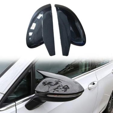 Imagem de Tampa de espelho retrovisor de porta de carro para GOLF 8 MK8 GTI 2020-2024, ABS estilo fibra de carbono tampas de espelho lateral de substituição de tampas de proteção de espelho retrovisor