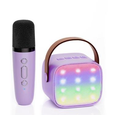 Imagem de Máquina de Karaokê Infantil YLL com 2 Microfones - Roxa