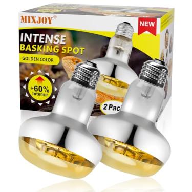 Imagem de MIXJOY Pacote Com 2 Lâmpadas De Calor Para Répteis De 100 W, Vidro Dourado Atualizado, Lâmpada De Calor Intenso De 60%, Luz Do Dia Uva, Lâmpada De Foco Para Répteis, Tartarugas, Lagartos, Cágados, D