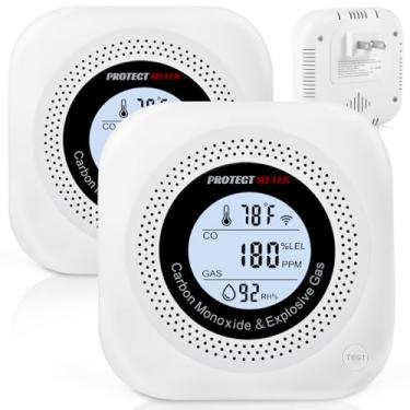 Imagem de PROTECTMETER Detectores De Monóxido De Carbono, 2 Unidades, 4 Em 1, Detector De Vazamento De Gás Natural E Monitor De Temperatura/Umidade