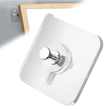 Imagem de AIERSA Cabides de fotos sem pregos, 20 ganchos de parede sem pregos, pendurar quadros na parede sem pregos, adesivos sem unhas para paredes, ganchos adesivos sem perfuração, parafusos sem parafusos