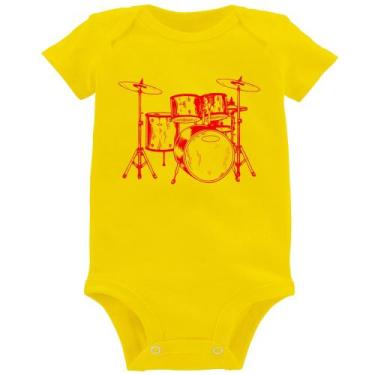 Imagem de Body Bebê Bateria Música (rosa) - Foca na Moda, Amarelo, M