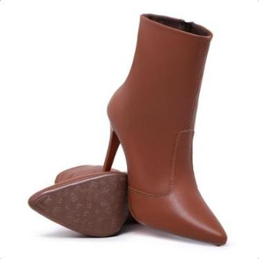 Imagem de Bota Feminina NH Caramelo Cano Médio Salto Alto Moderna Elegante-Feminino