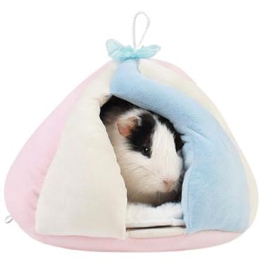 Imagem de Ninho de cama quente de porquinho-da-índia, rede de dormir para animais pequenos, cabana de pelúcia, acessórios para gaiola de hamster, brinquedo para pendurar em cavernas de esconderijo para