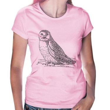 Imagem de Baby Look Coruja Traços - Foca na Moda, Rosa bebê, P