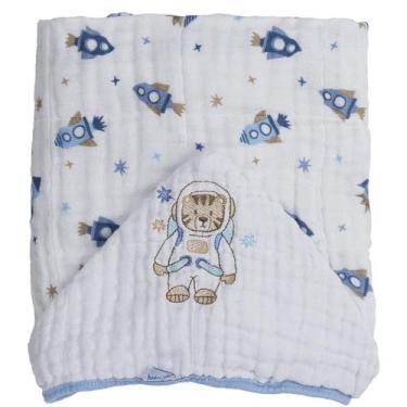 Imagem de Toalha Soft Bordada 80 cm x 90 cm Baby Joy, Foguetes