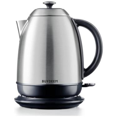 Imagem de BUYDEEM K640 Chaleira Elétrica 1.7L com Desligamento Automático e Proteção de Fervura, 110V, 1440W, Prata