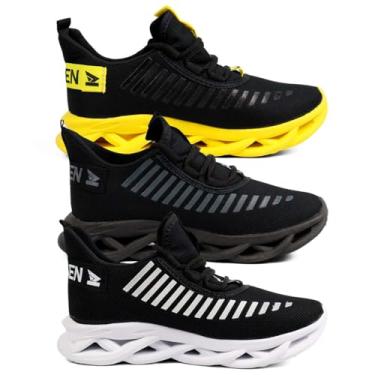 Imagem de Kit 3 Tênis Masculino Jaguar Academia Confortável Leve Casual Esportivo