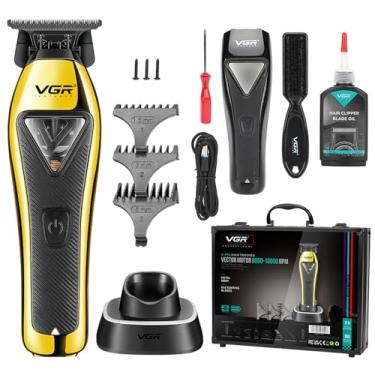 Imagem de VGR Aparador de cabelo com motor vetorial 994 para homens, aparador de cabelo profissional de 10.000 RPM, aparador de barba DLC T para barbeiros, aparador de linha sem lacunas sem fio com corpo de