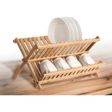 Imagem de Escorredor De Louças Sustentavel Em Bambu Para 14 Pratos - Dolce Home