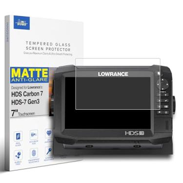 Imagem de INNOSURE Protetor de tela de vidro temperado premium projetado para Lowrance HDS Carbon 7, Lowrance HDS-7 Gen 3 Fishfinder 7 polegadas tela sensível ao toque antirrisco/brilho (fosco)