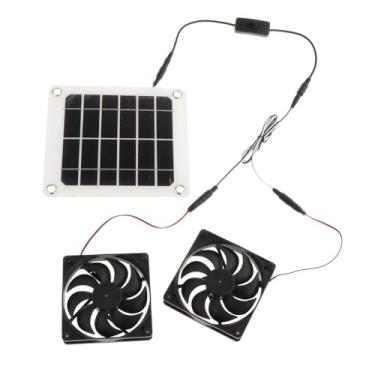 Imagem de Bothyi Ventilador de painel solar, ventilador de ventilação à prova d'água, ventilador movido a energia solar, exaustor para casa de animais de estimação, Ventilador Duplo