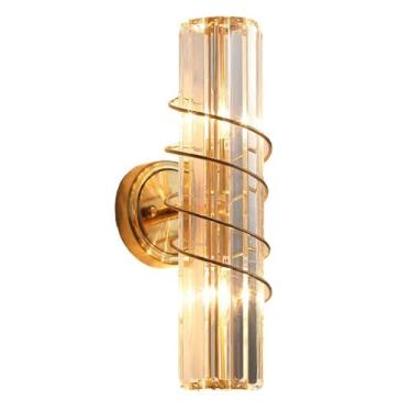Imagem de Arandela de cristal, Arandelas douradas, Luminárias de parede modernas, Luminária de parede interna, Arandela de cristal elegante, para quarto, corredor, sala de estar,