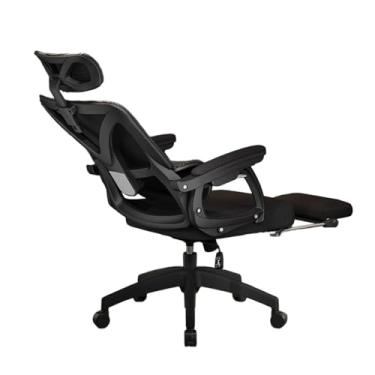 Imagem de Lzyjckh Cadeira de mesa de escritório em casa com apoio para os pés Cadeira de escritório ergonômica, Cadeiras reclináveis ​​giratórias com encosto alto de malha para casa, escritório, jogos,Black