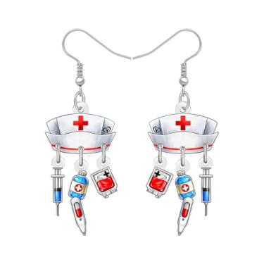 Imagem de DALANE Brincos de acrílico fofos para enfermeiras, presente para mulheres, mães, estudantes de medicina, graduação, apreciação, joias, presentes de agradecimento para enfermeiras, semana de enfermagem