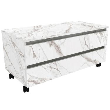 Imagem de Gabinete Para Banheiro 2 Gavetas Bn3603 Marmore Branco