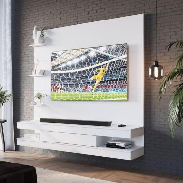 Imagem de Estante Painel de Tv com Gaveta e Prateleiras para Quartos ou Salas Prodecor Branco