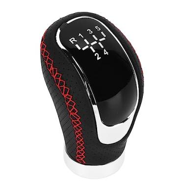 Imagem de 5 ou 6 Speed ​​Gear Shift Muttão, Feito do Molde Original do Carro, Universal, ABS + Couro Artificial, Costura Vermelha, Instalação Fácil, Passando Testes Rigorosos de Controle