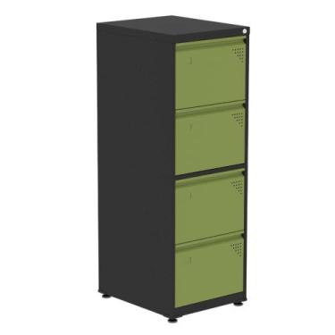 Imagem de Armário de Arquivo Oficio 4 Gavetas Pandin 47 cm (Larg) Aço Preto c/ F
