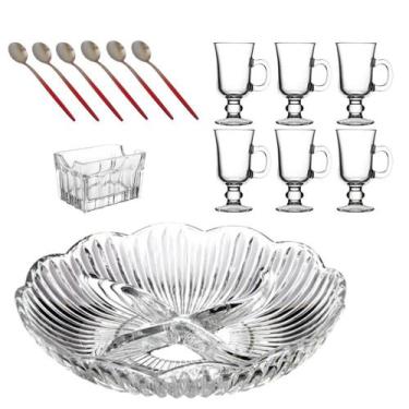 Imagem de Conjunto 14 Peças Para Servir Café/Cappuccino 120ml Vidro/Aço Inox - P