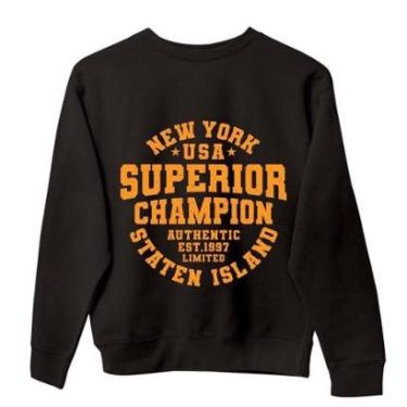 Imagem de Moletom Gola Careca Masculino Estampa New York USA Moderno Unissex Confortavel Macio Veste Bem-Unissex