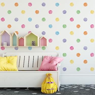 Imagem de Adesivo de Parede Infantil Bolinhas Coloridas Aquarela 8cm 44un