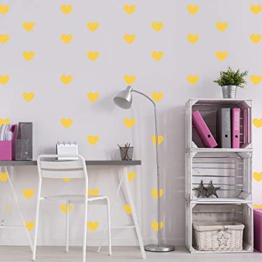 Imagem de Adesivo de Parede Infantil Corações Amarelos 55un