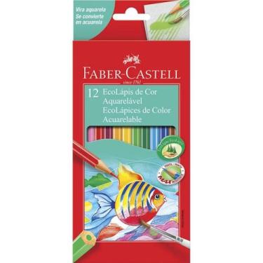 Imagem de Lápis de cor Aquarelável EcoLápis Faber Castell com 12 cores - Faber-C