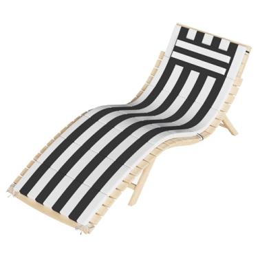 Imagem de Almofada para espreguiçadeira ao ar livre, almofada dobrável para cadeira de descanso com encosto de cabeça, resistente a intempéries e desbotamento, almofada de substituição para móveis de pátio